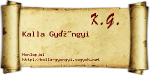 Kalla Gyöngyi névjegykártya
