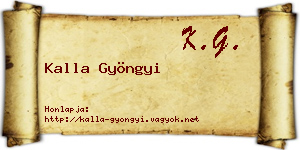 Kalla Gyöngyi névjegykártya